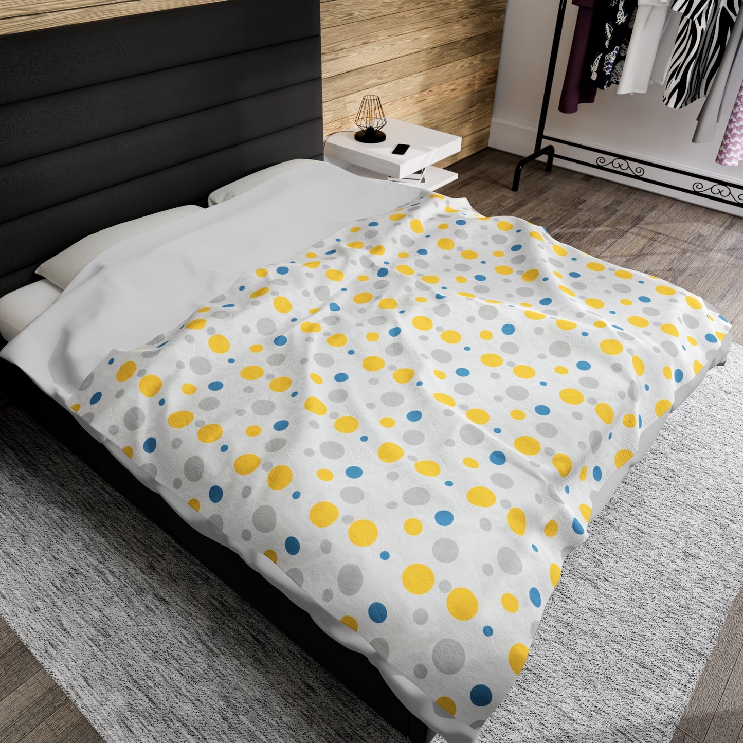 Blue Polka Dots Soft Blanket