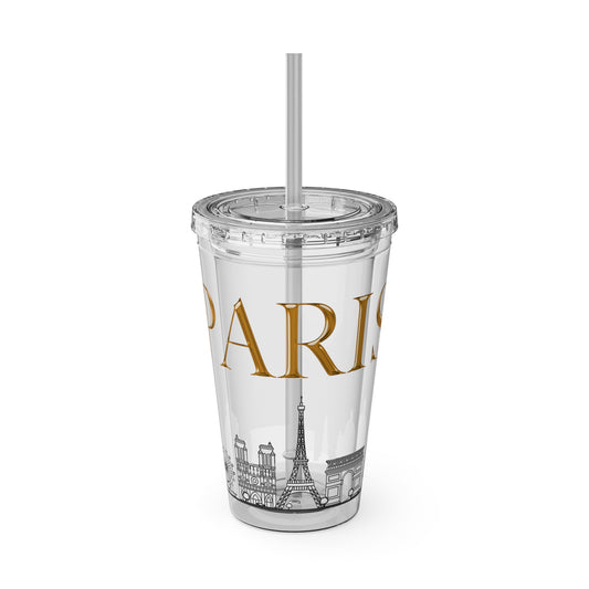 Paris Tumbler with Straw, 16oz