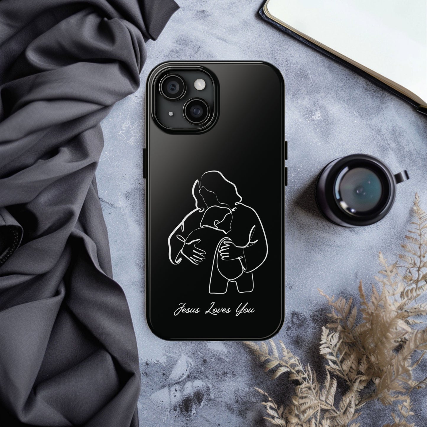 Christian Jesus loves you bible verse iPhone 15 14 13 12 Pro Max Plus Tough cell Phone Case