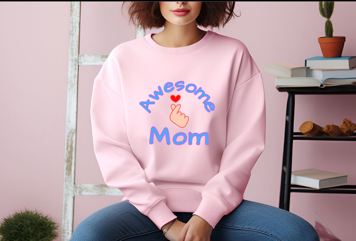 Awesome Mom Korean Finger heart Unisex Sweatshirt