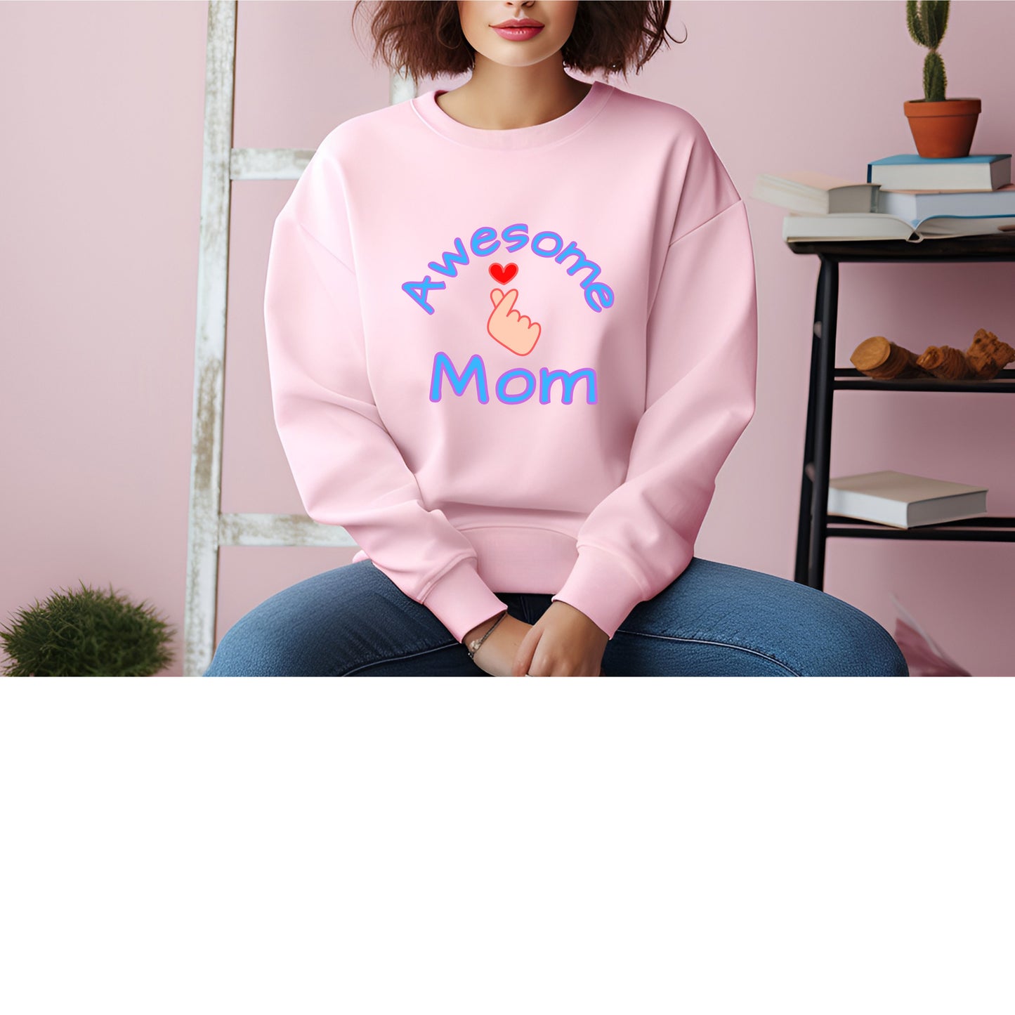 Awesome Mom Korean Finger heart T Shirt